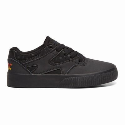 DC Kalis Vulc AC/DC Kid's Black Sneakers Australia Sale VZS-193